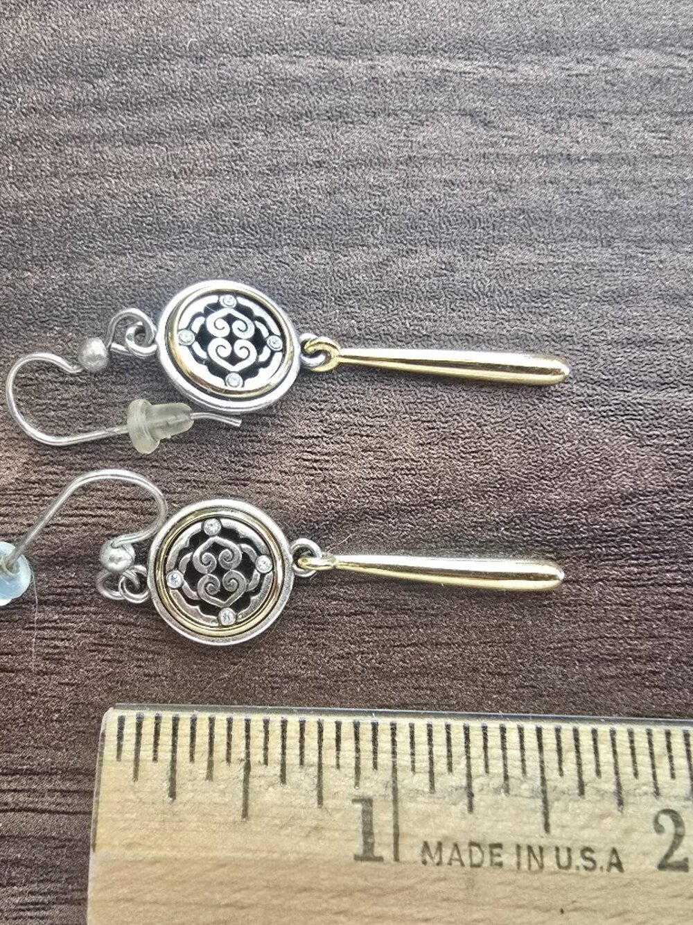 Brighton Petite Round/Drop Earrings Silver and Gold